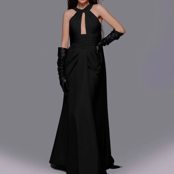 Fouad Sarkis Dresses & Skirts - NWT! Fouad Sarkis 2751 Black Grecian Evening gown prom dress formal size 8